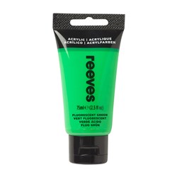 JAS-0011310 - REEVES ACRYLIC ARTIST PAINT 75ml Fluro Green